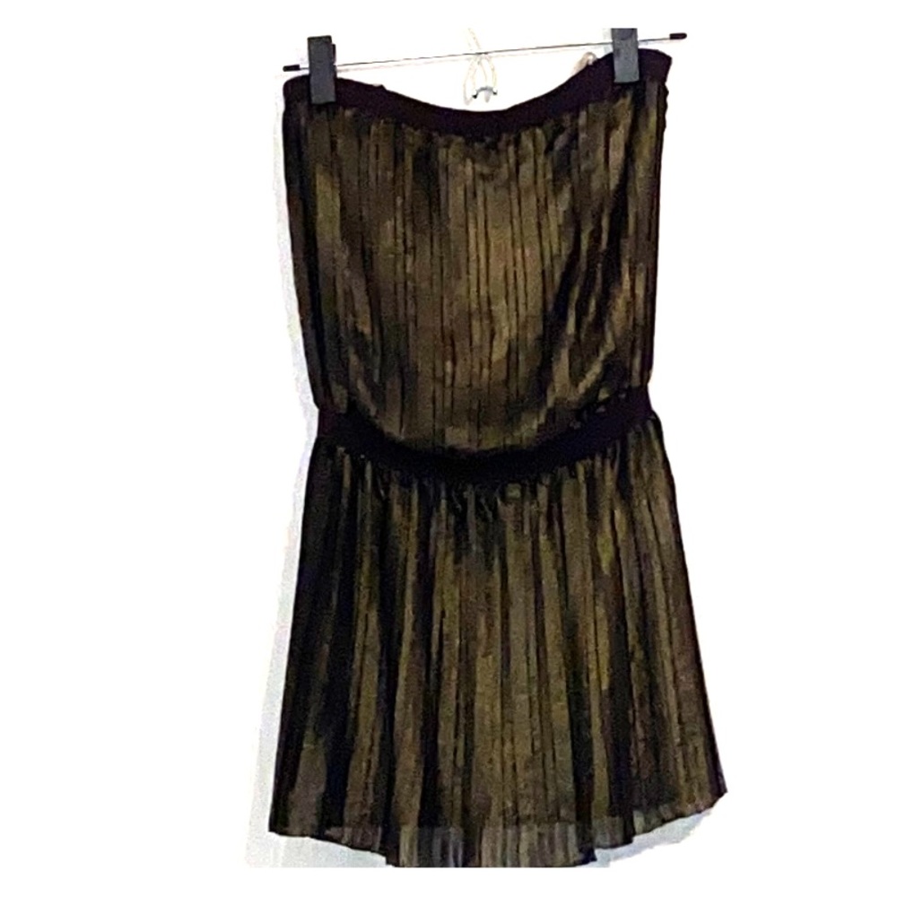 BCBG MAXAZRIA Olive/Gold mini dress/top sz. S